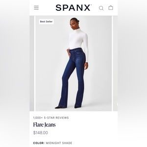 NWT Spanx Flare Jeans Dark Wash Size L